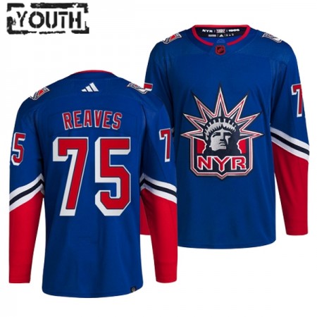 New York Rangers Ryan Reaves 75 Adidas 2022-23 Reverse Retro 2.0 Blau Trikot Authentic - Kinder
